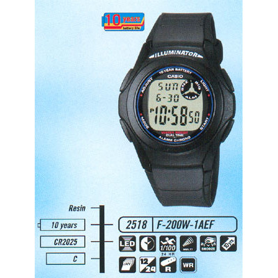 Ремешок для часов Casio F-200W (10075278)